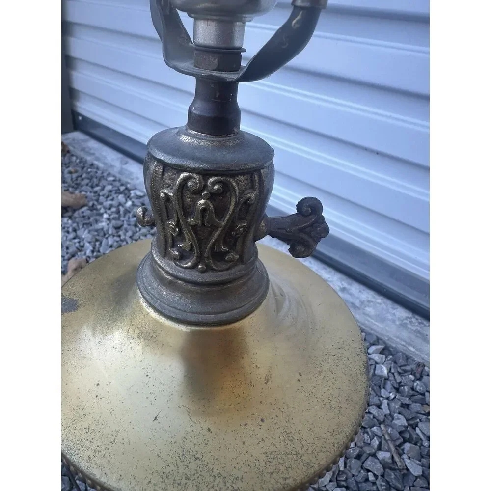 Vintage‎ Hollywood Regency Gold Crystal Cherub Lamp Base 24.5in High WORKS